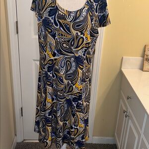 Anne Klein Cezanne Paisley Sheath Dress, Size 2X